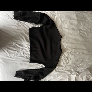 Black, ribbed crop top sweater size small